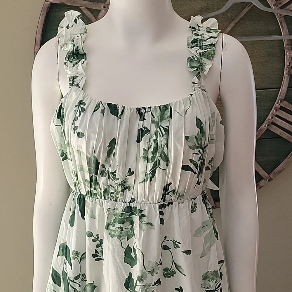 Abercrombie & Fitch Bow Back Poplin Maxi Dress With Pockets
